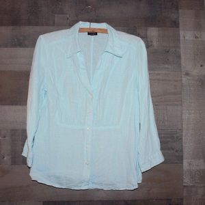 Sky Blue Linen Top